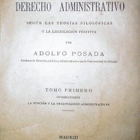 POSADA, Adolfo. Tratado de derecho administrativo : ségun las teorías filosóficas y la legislación positivo. Madrid : Victoriano Suarez 1897-1998. 2v.
